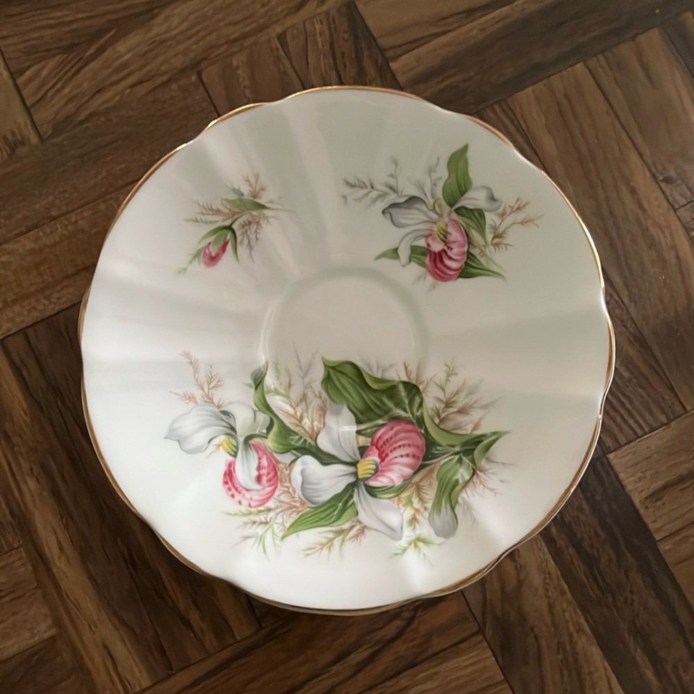 Royal Adderly Orchid Saucer Only. Canadian Province Flowers Collection